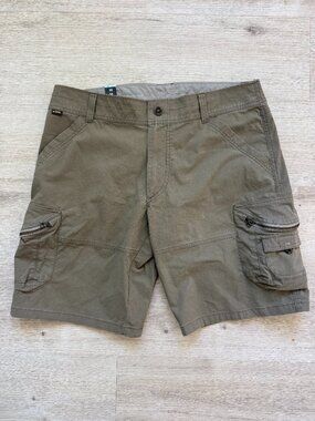 Kuhl Cargo Shorts Outdoor Hiking Green Khaki Tactical Utility Size 35